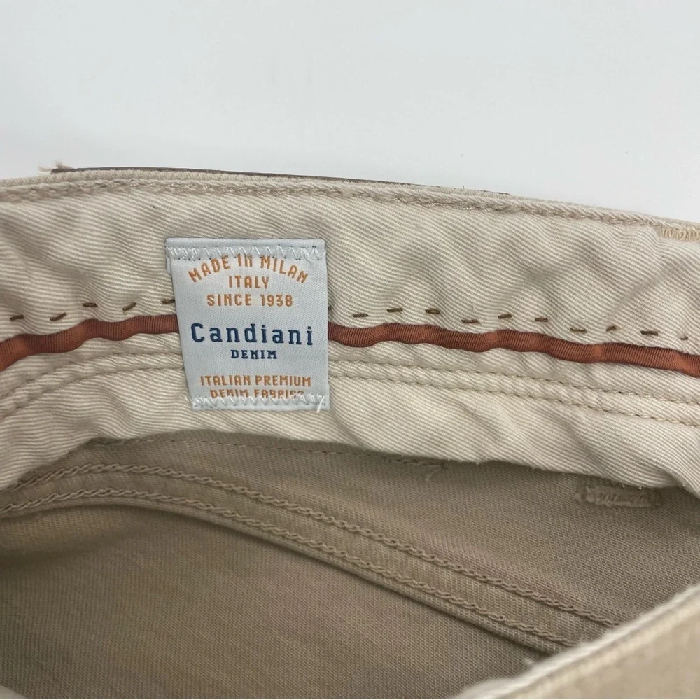 Candiani Denim Handmade in Italy Classic 5 pocket Tan Jeans Chino Style Pants 30